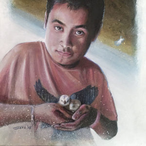 Child Portrait - Acrylic and Colored Pencil on Board